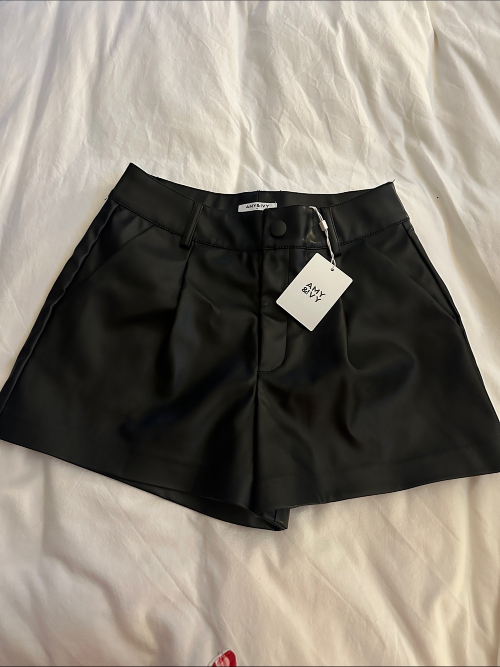 Black High-Waist Tailored Shorts